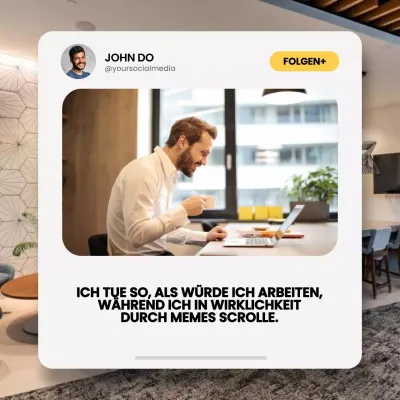 Weiß und Braun Modernes Meme Pop-Up