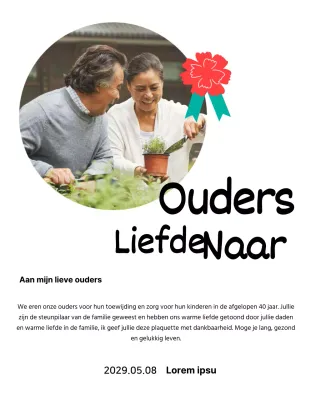 Een schattig Moederdagbord met een anjerillustratie en kalligrafie met jouw foto