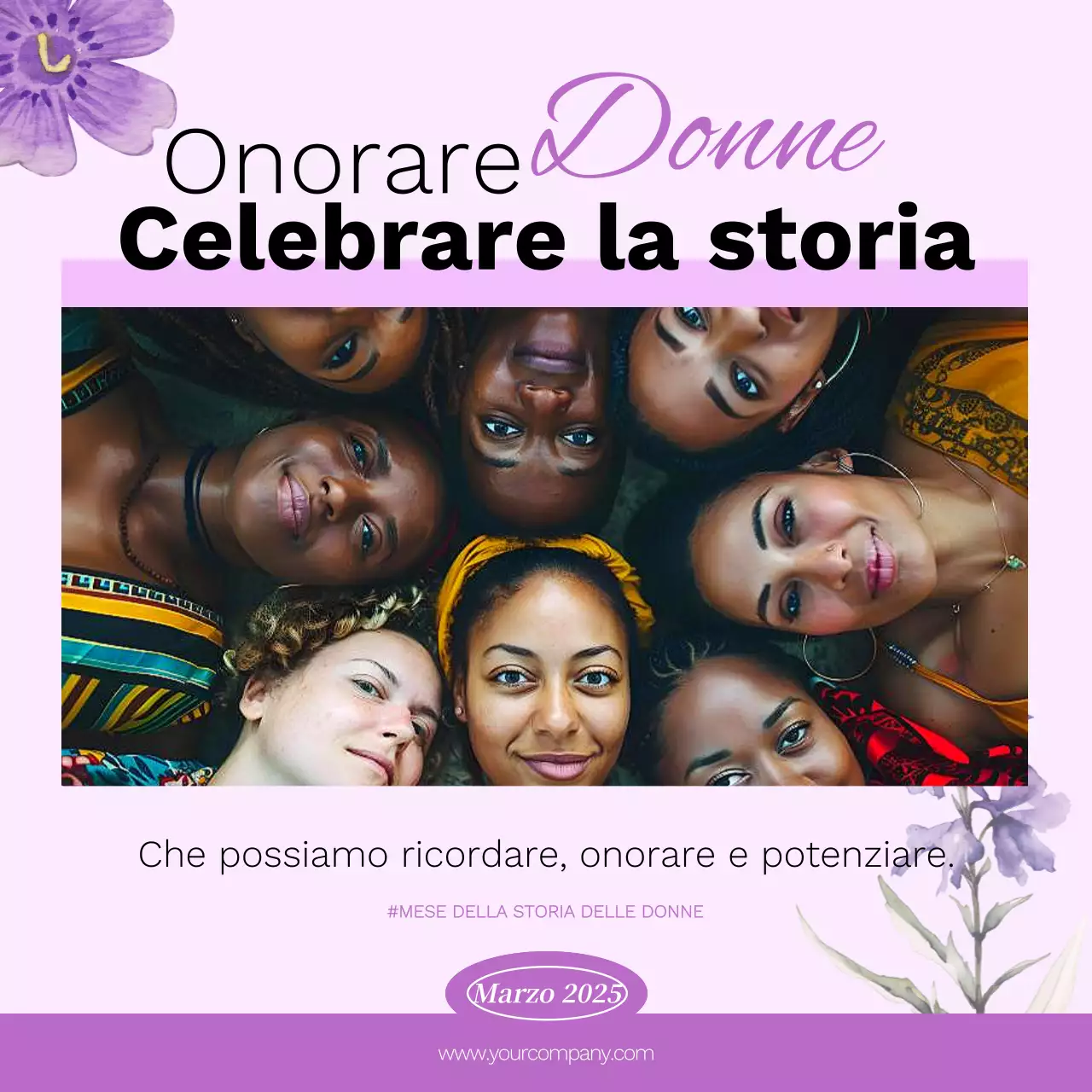 Pubblicità del Mese della Storia della Donna Tropicale Minimal Lavanda