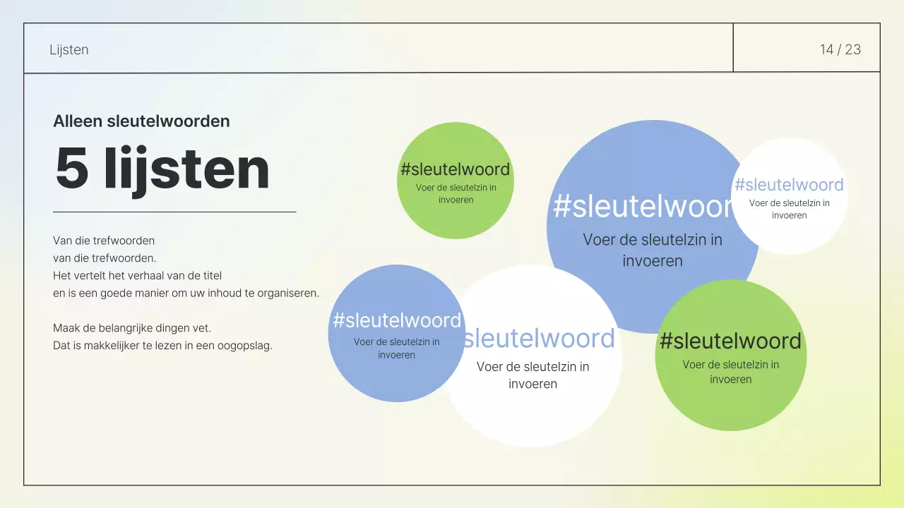 Eenvoudig lay-out rapport in wit en chartreuse