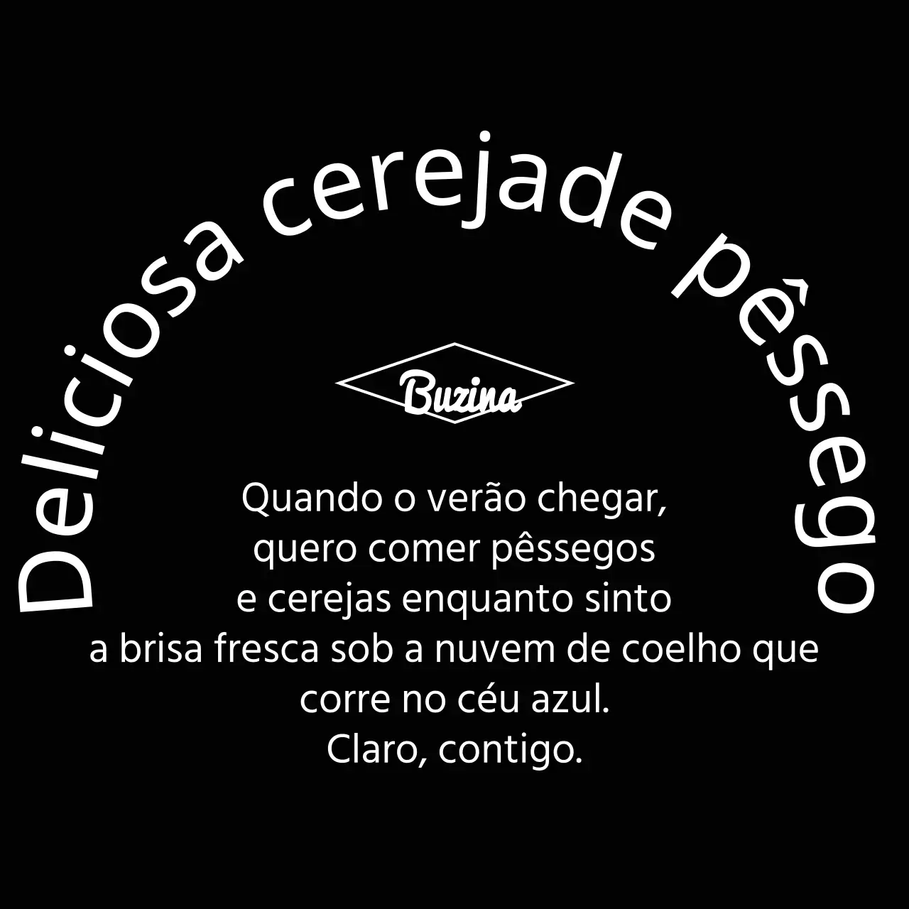 Mercadoria personalizada com um conceito emocional com ênfase no texto