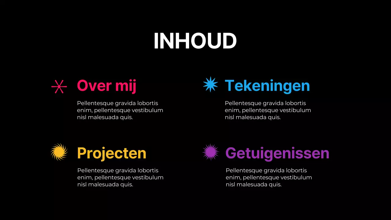 Neon Modern Flashy Vormen Portfolio