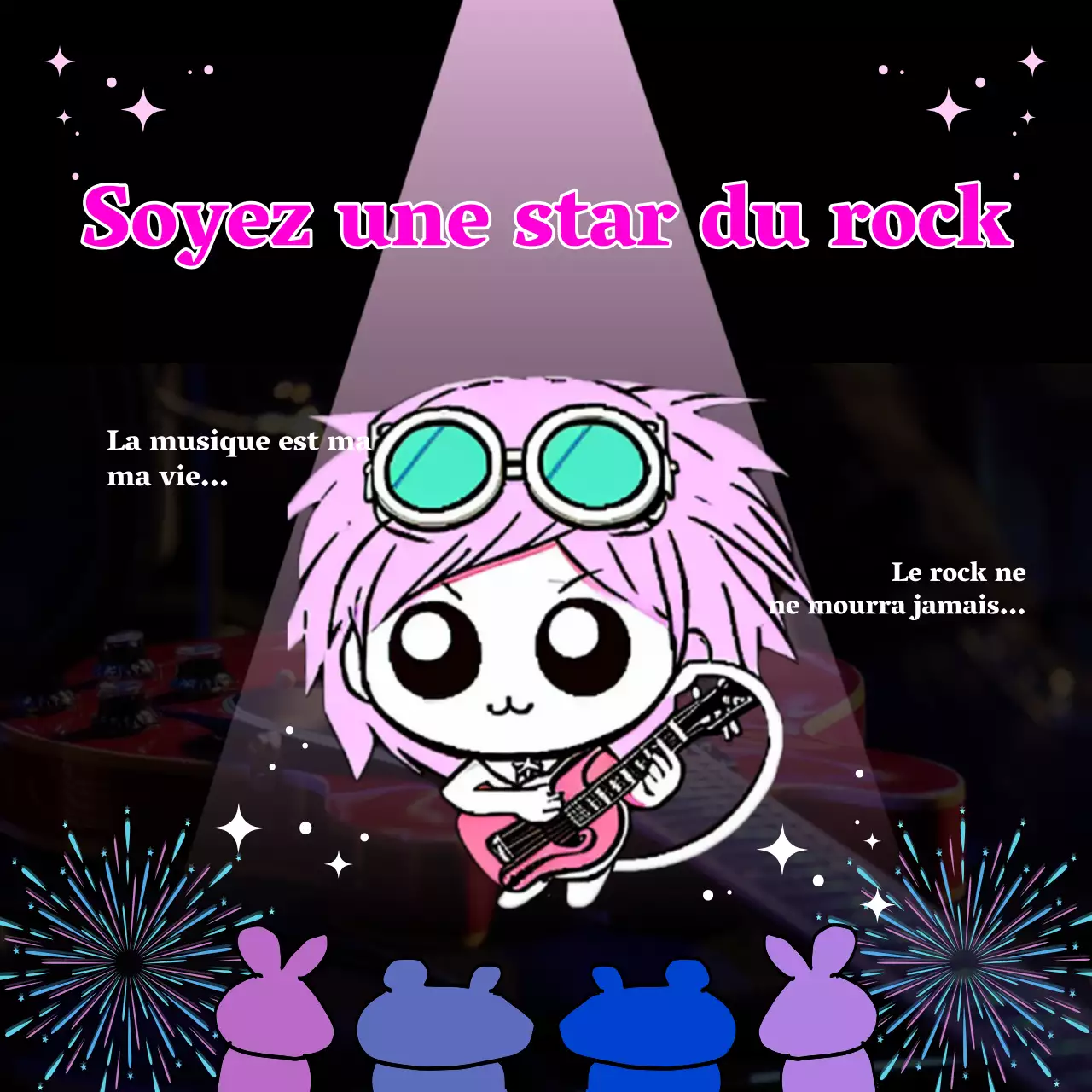 Gag rockstar meme tweet en blanc et rose