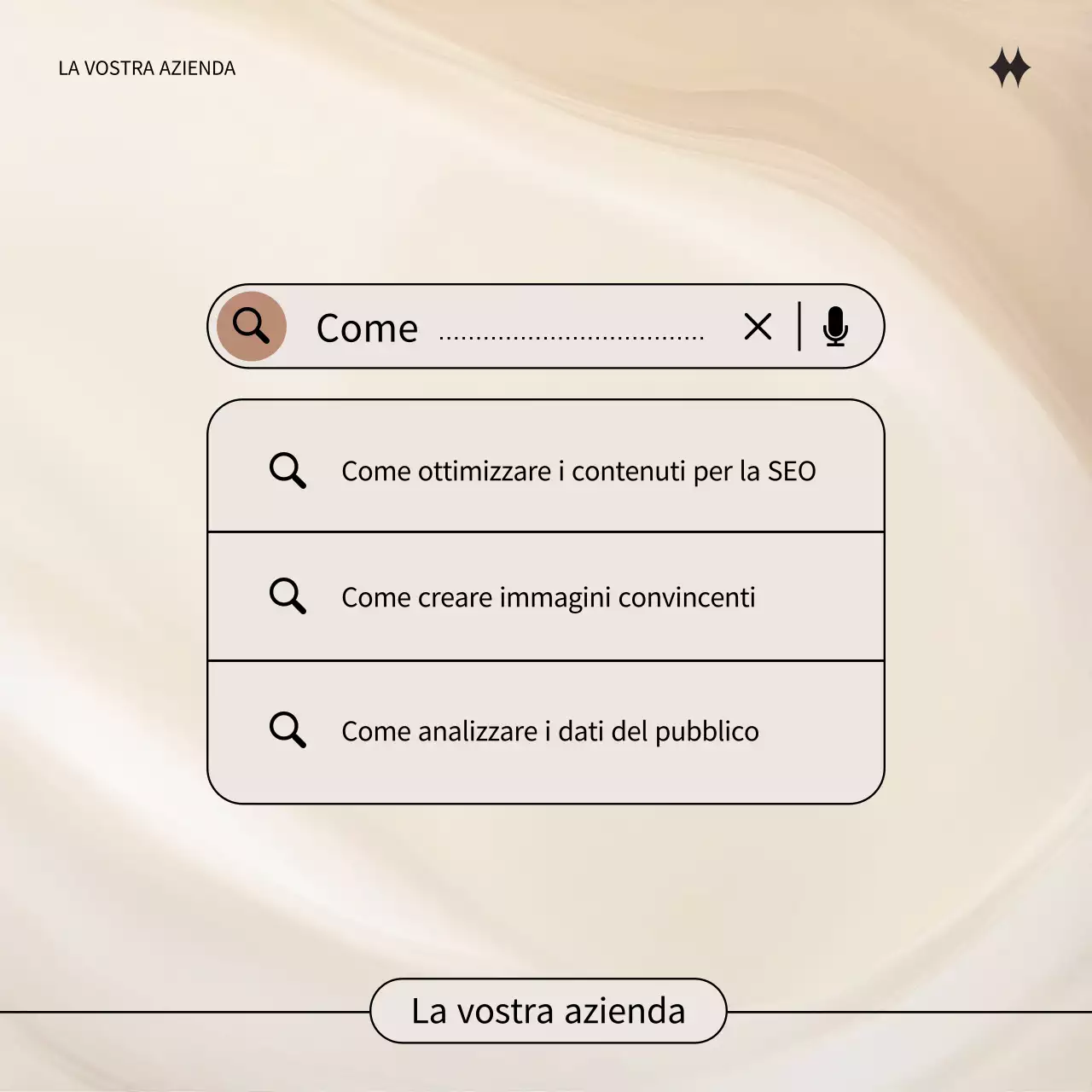 Pubblicità moderna di marketing dei contenuti in nero e beige