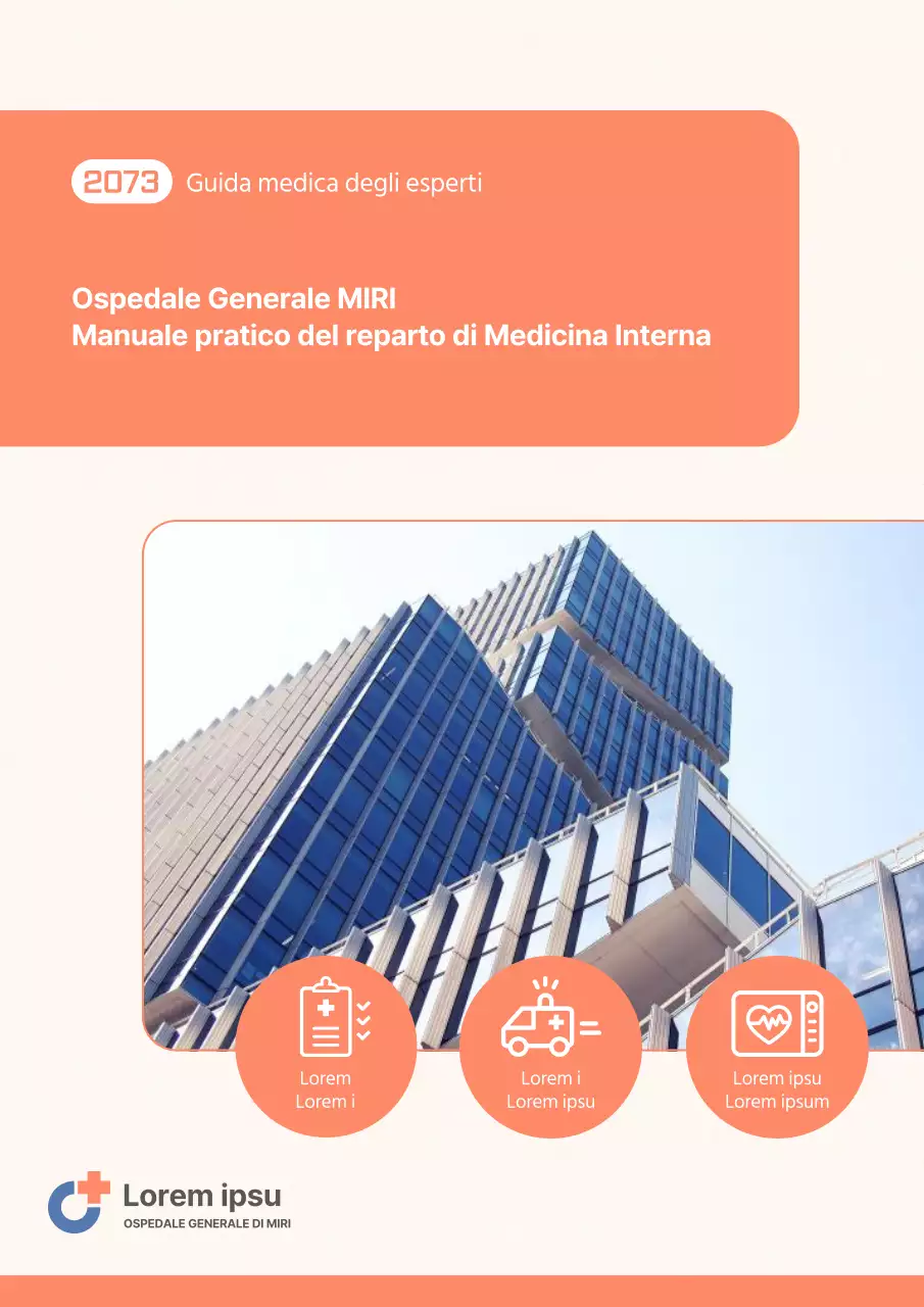 Copertina minimalista del manuale di reparto in blu e rosa