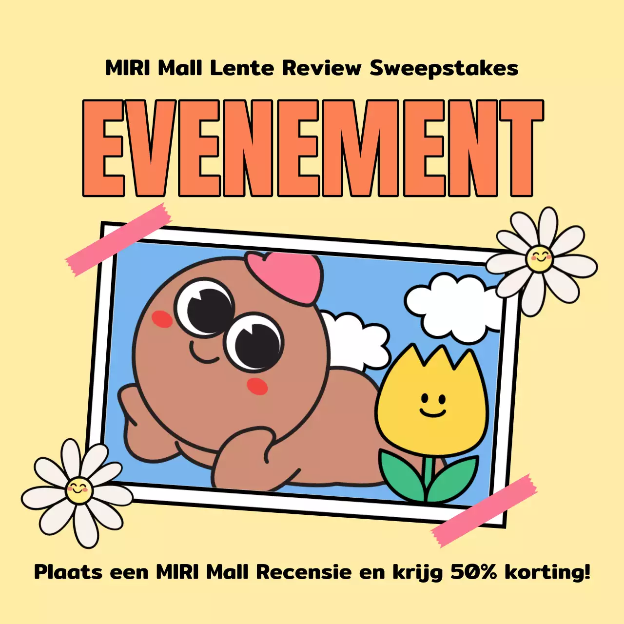 Een mooie lenteposter in groen en chartreuse