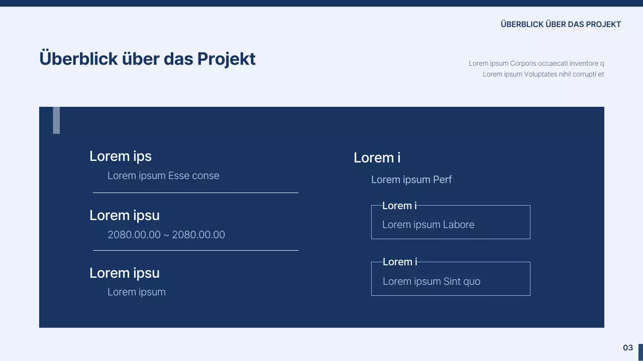 Ein einfacher, hellblauer und marineblauer Vorschlag der Industrie und der Universität