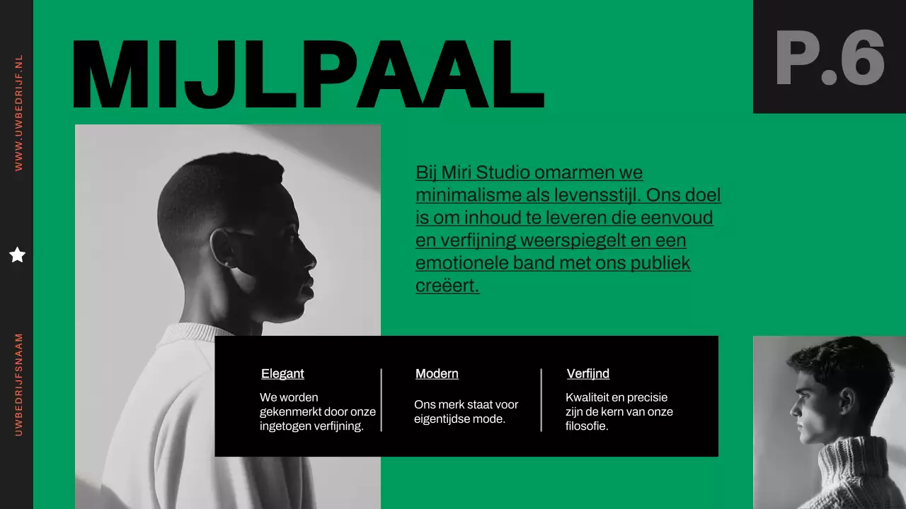 Oranje en zwart minimalistisch modern bedrijfsprofiel