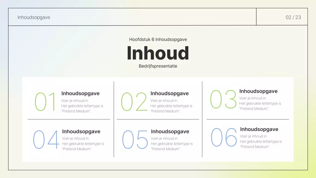 Eenvoudig lay-out rapport in wit en chartreuse