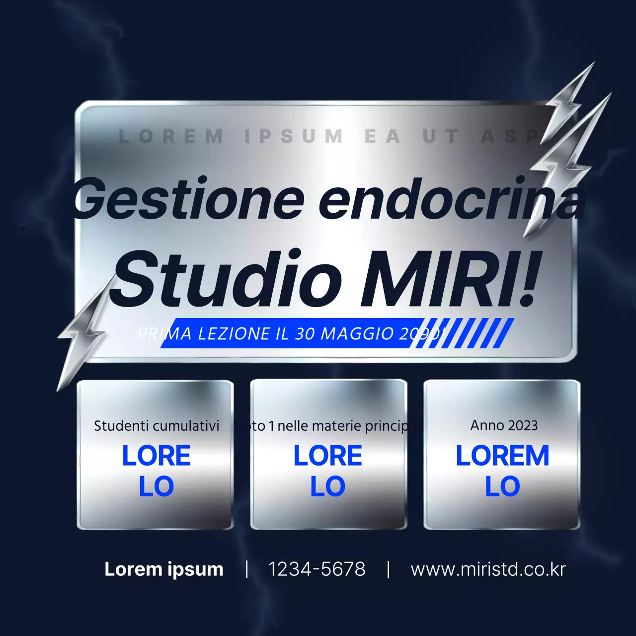 Promozione della scuola di cram blu navy e argento accentuato