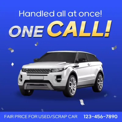 Blue Modern Car Promotion Social Media Post