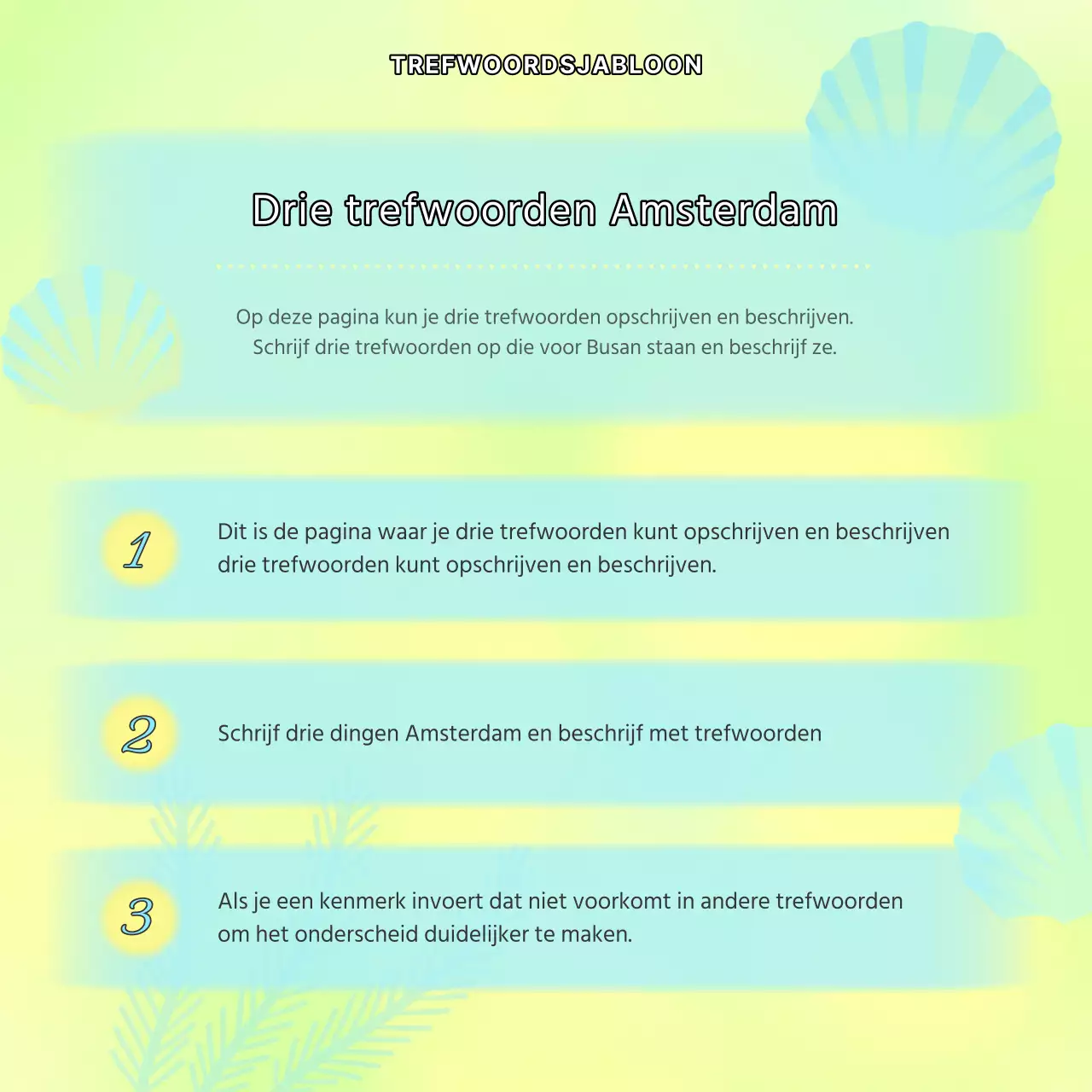 Busan buurtgids met gele en lichtblauwe accenten