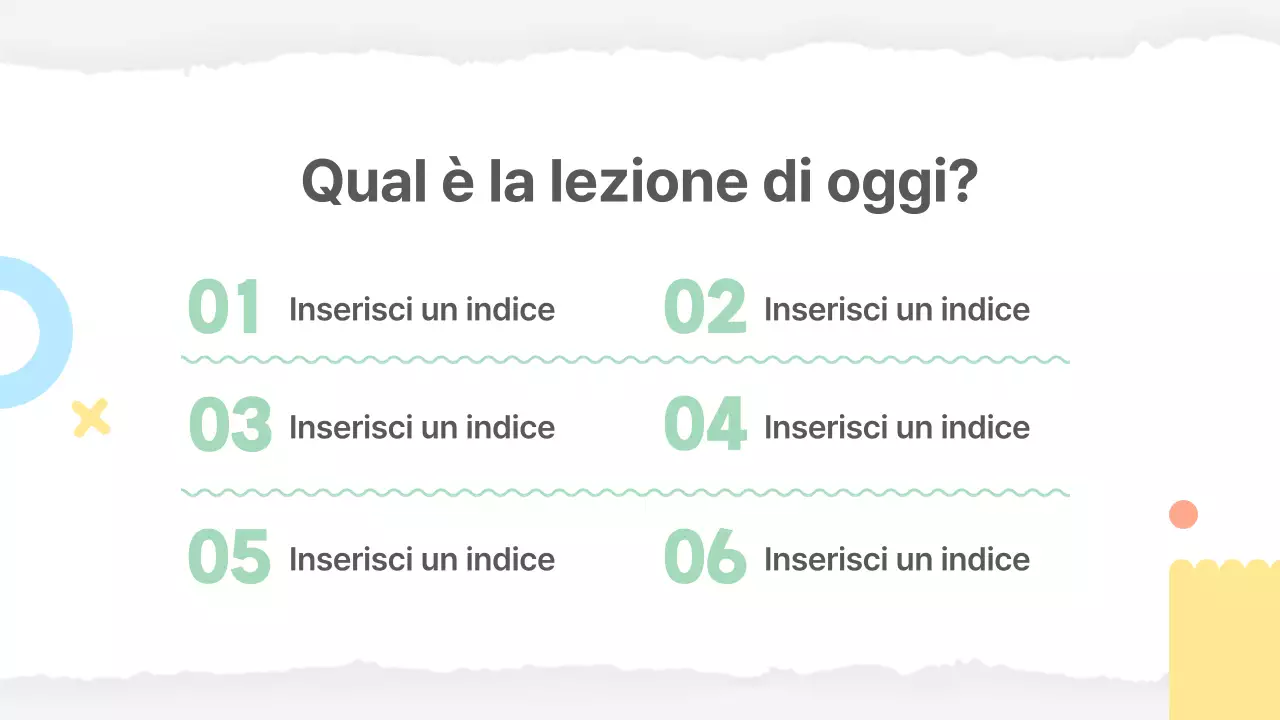 Materiale scolastico di base in giallo e verde