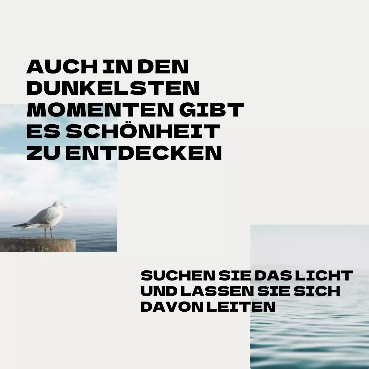 Grau und Schwarz Modern Social Quote Promotion