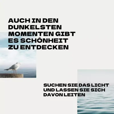 Grau und Schwarz Modern Social Quote Promotion