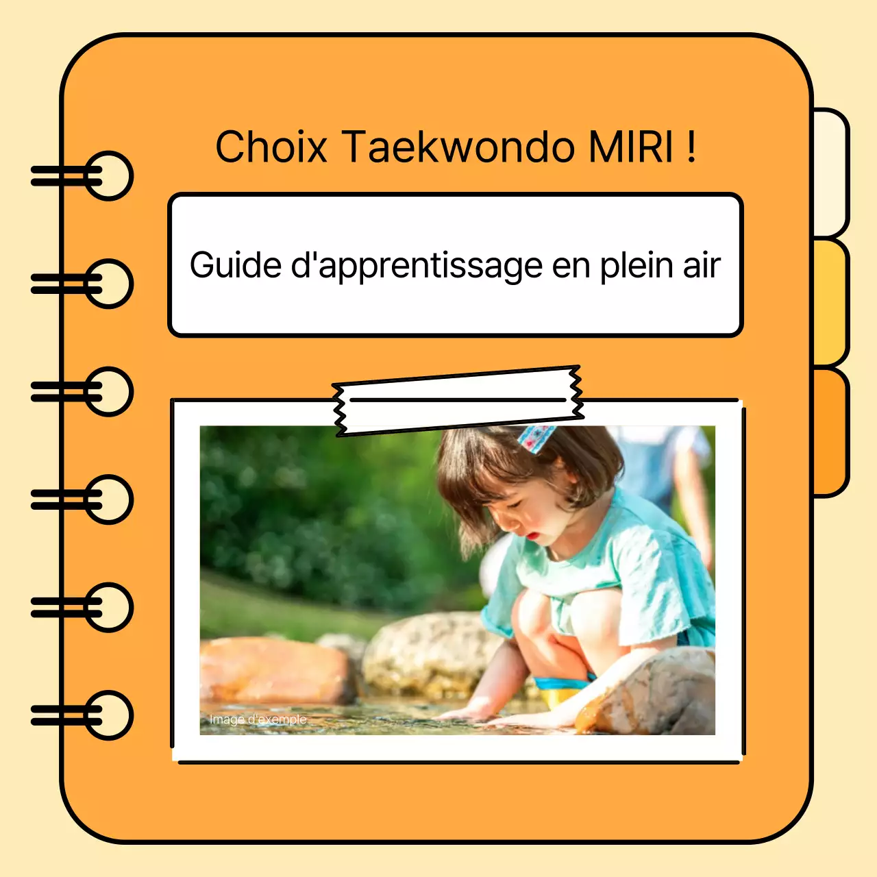 Un joli plan de cours pour une excursion sur fond orange