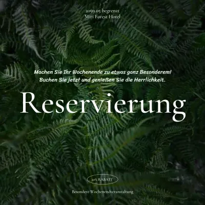 Klassische Reiseankündigungen in Grün und Weiß