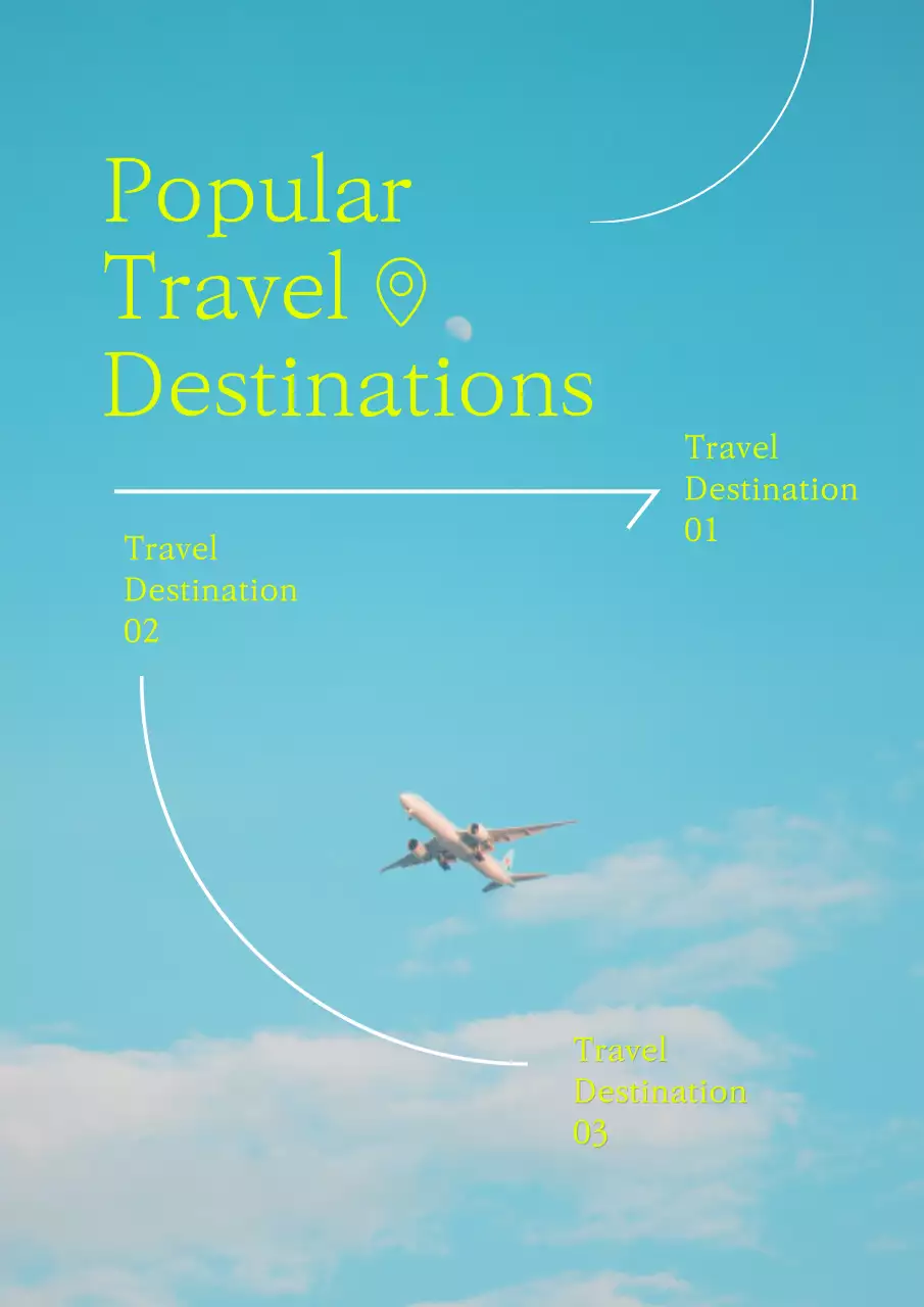 연두와 하늘색의 심플한 여름 시즌 여행 홍보 포스터