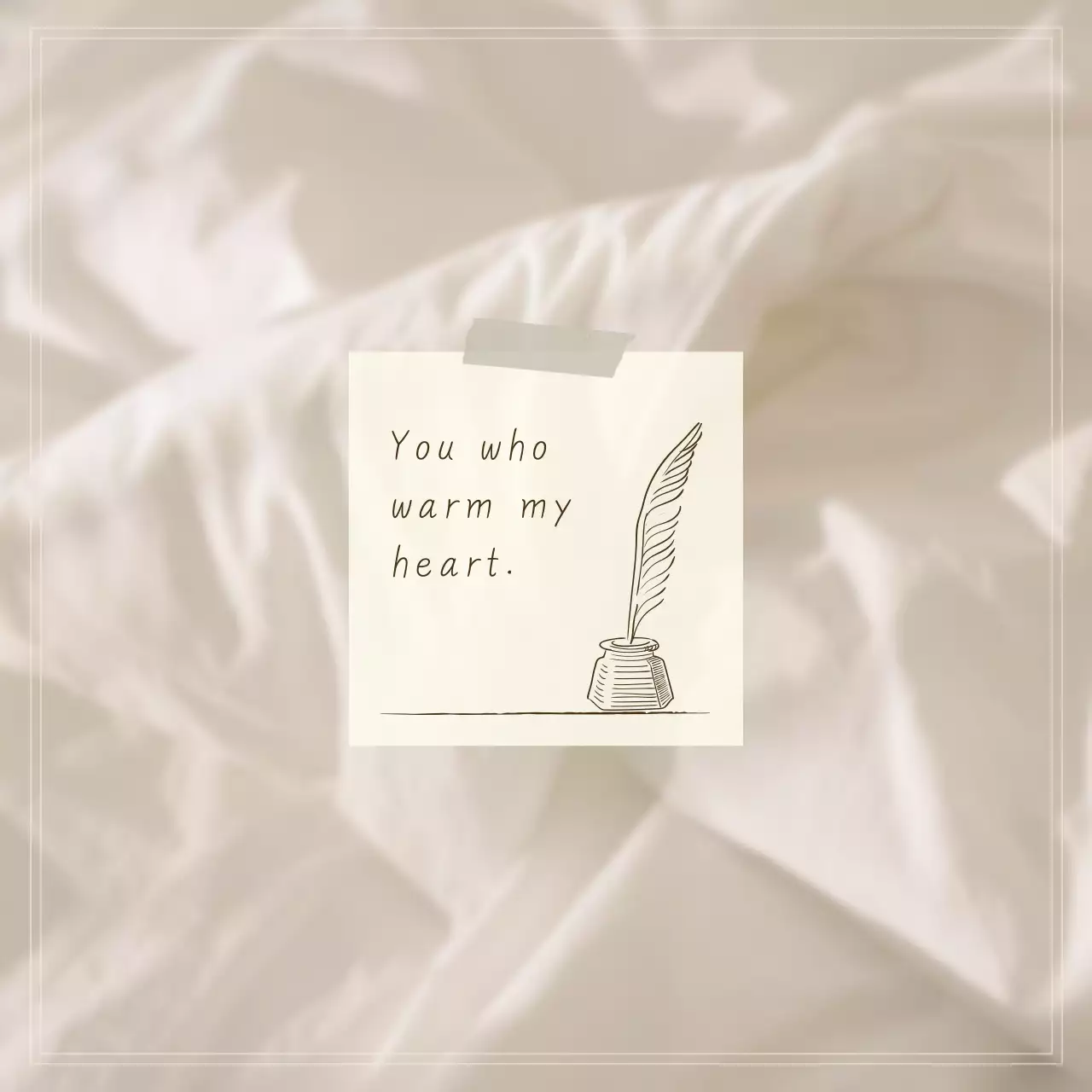 베이지 미니멀 러브 카드 소셜 미디어 포스트