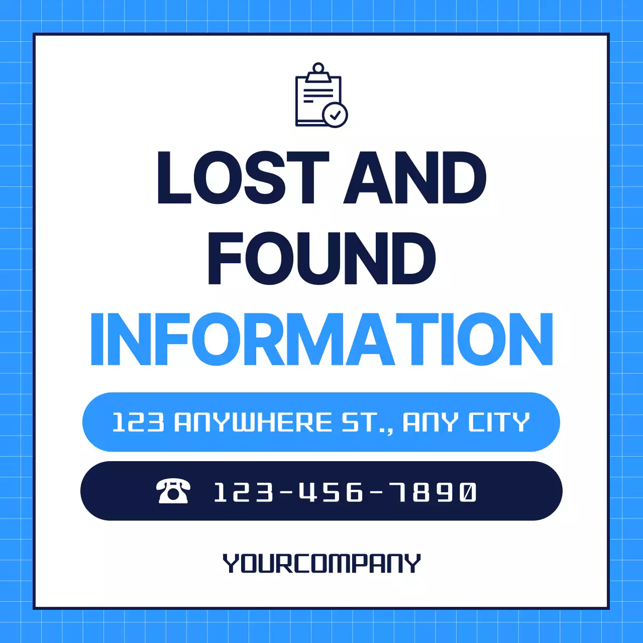 Blue Minimal Information Notice Social Media Post