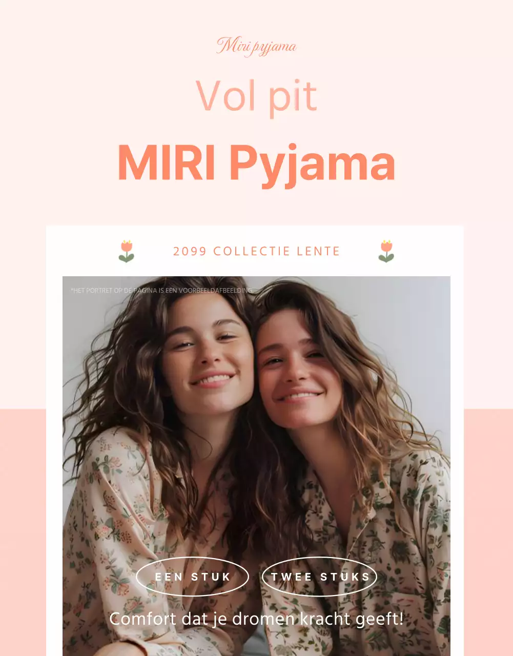 Een nieuwe roze en witte minimalistische pyjama introductie