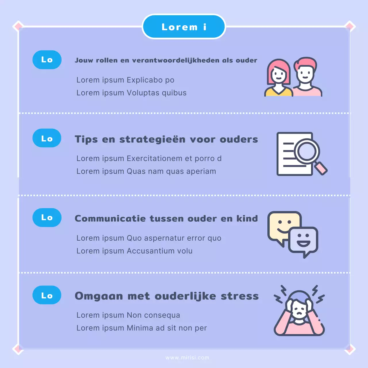 Een schattige roze en mauve ouderschapsklas promoten