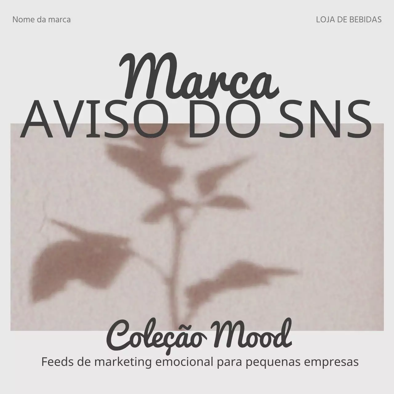 Promover anúncios de marketing nas redes sociais na moda em bege e cinzento