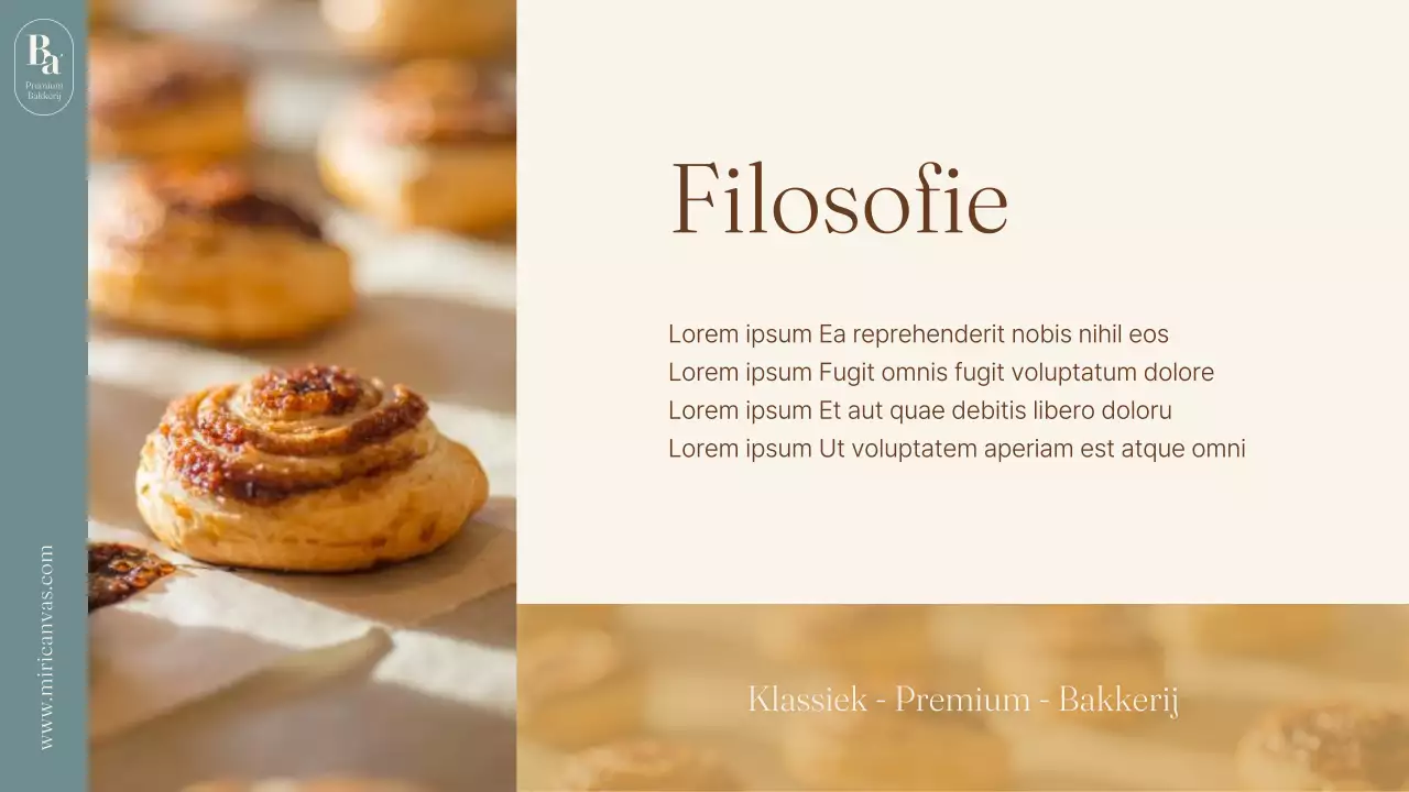 Een lichtblauw en bruin minimalistisch merk voor kleine bakkerijen