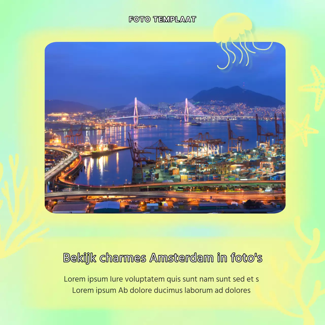 Busan buurtgids met gele en lichtblauwe accenten