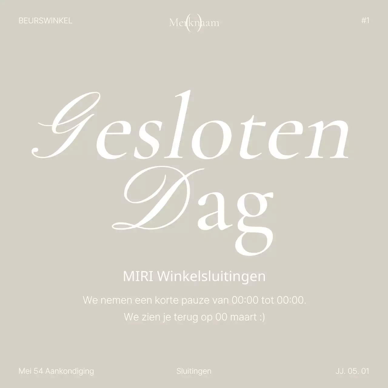 Promoot trendy marketingaankondigingen voor sociale media in beige en grijs