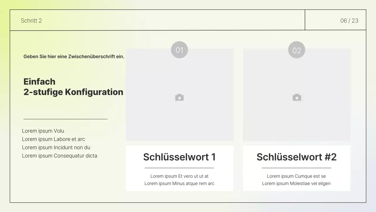 Einfacher Layout-Bericht in Weiß und Chartreuse