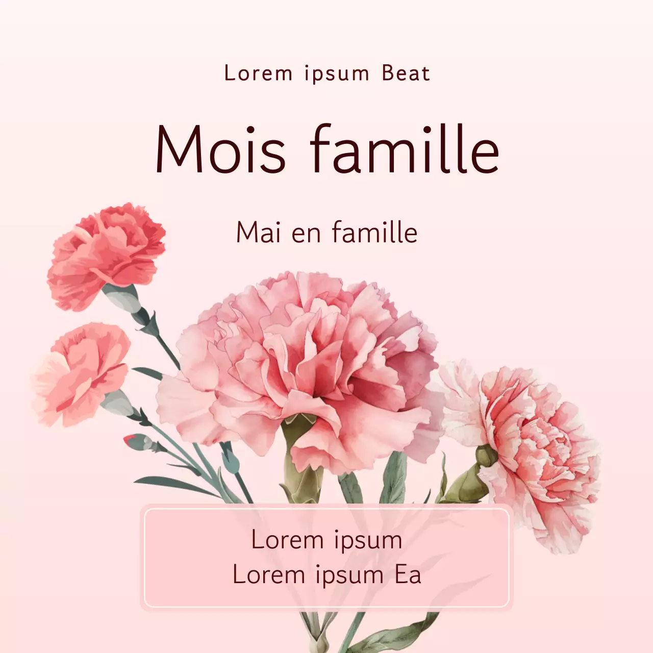 Une annonce moderne pour la fête des mères en rouge et orange