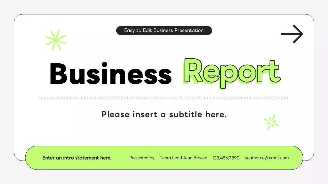 Green Clean Business Report Document Presentation