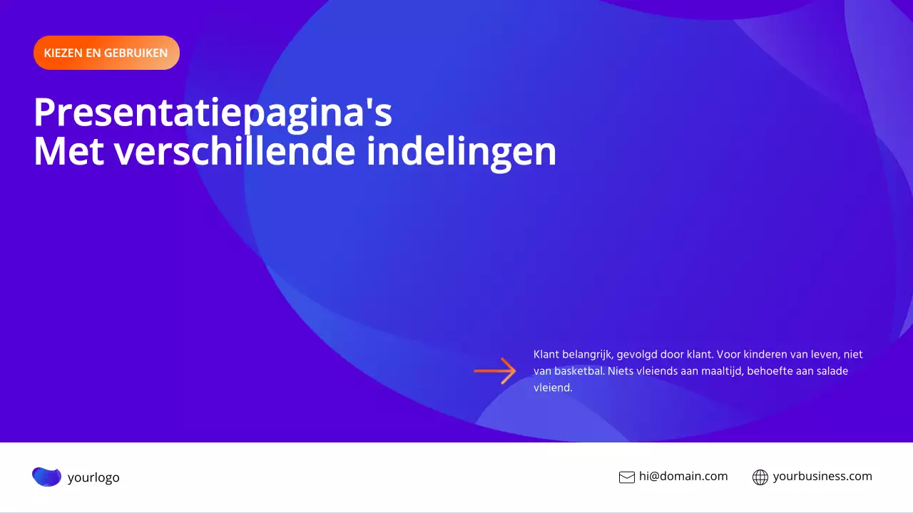 Indigo en oranje moderne marketingrapportpagina's met verschillende indelingen