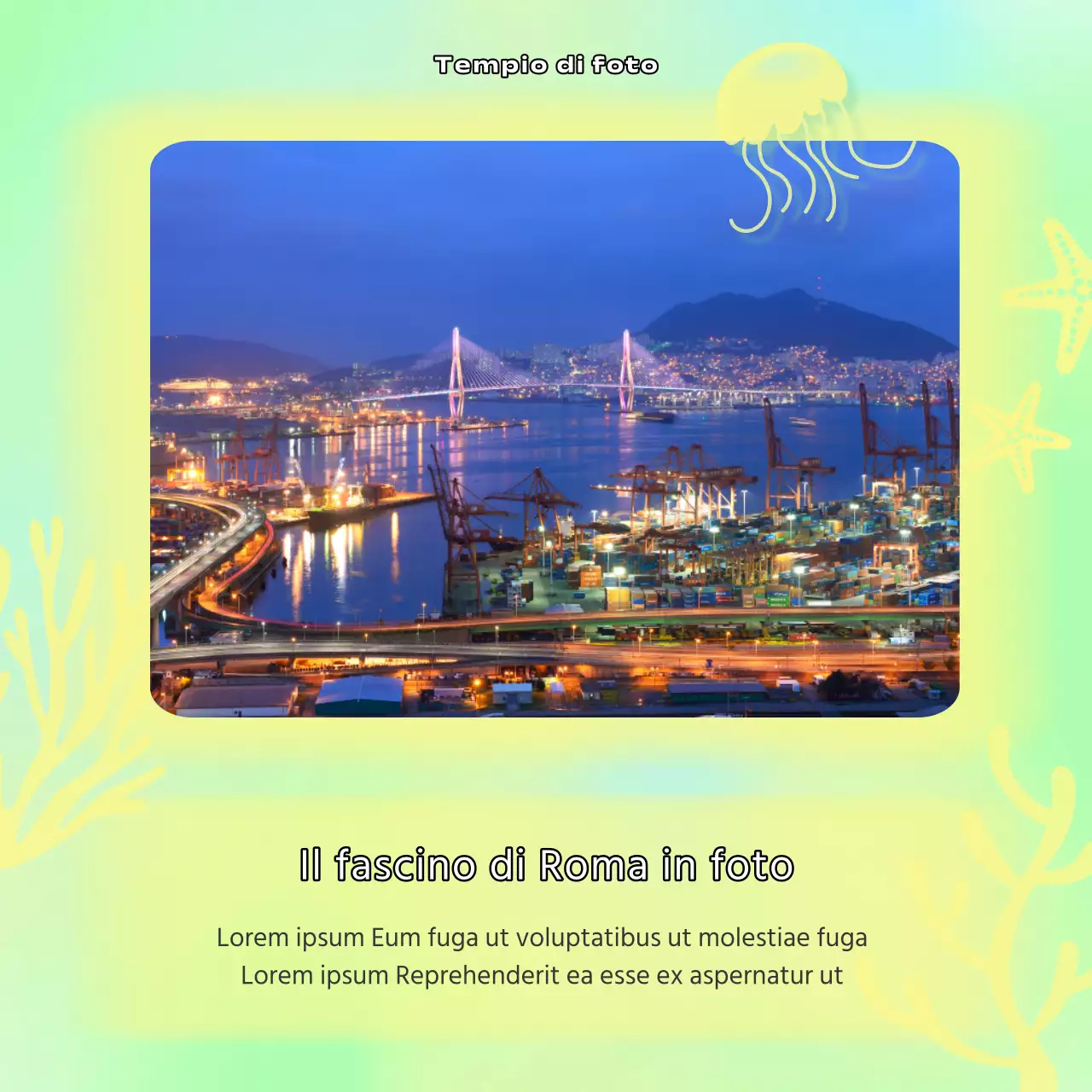 Posta di guida del quartiere di Busan con colori gialli e azzurri