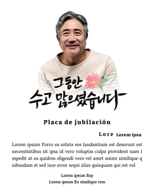 Diseño de jubilación con ilustración floral y texto caligráfico sentimental