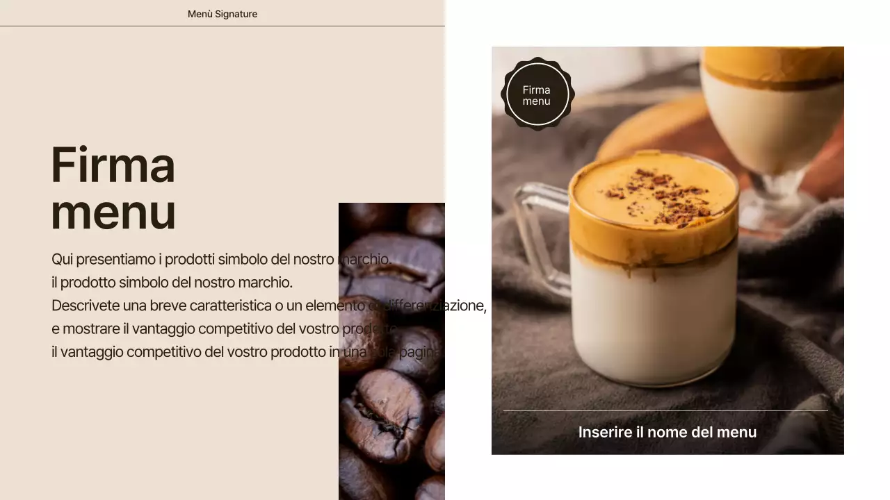 Una semplice caffetteria in beige e bianco Spiegato