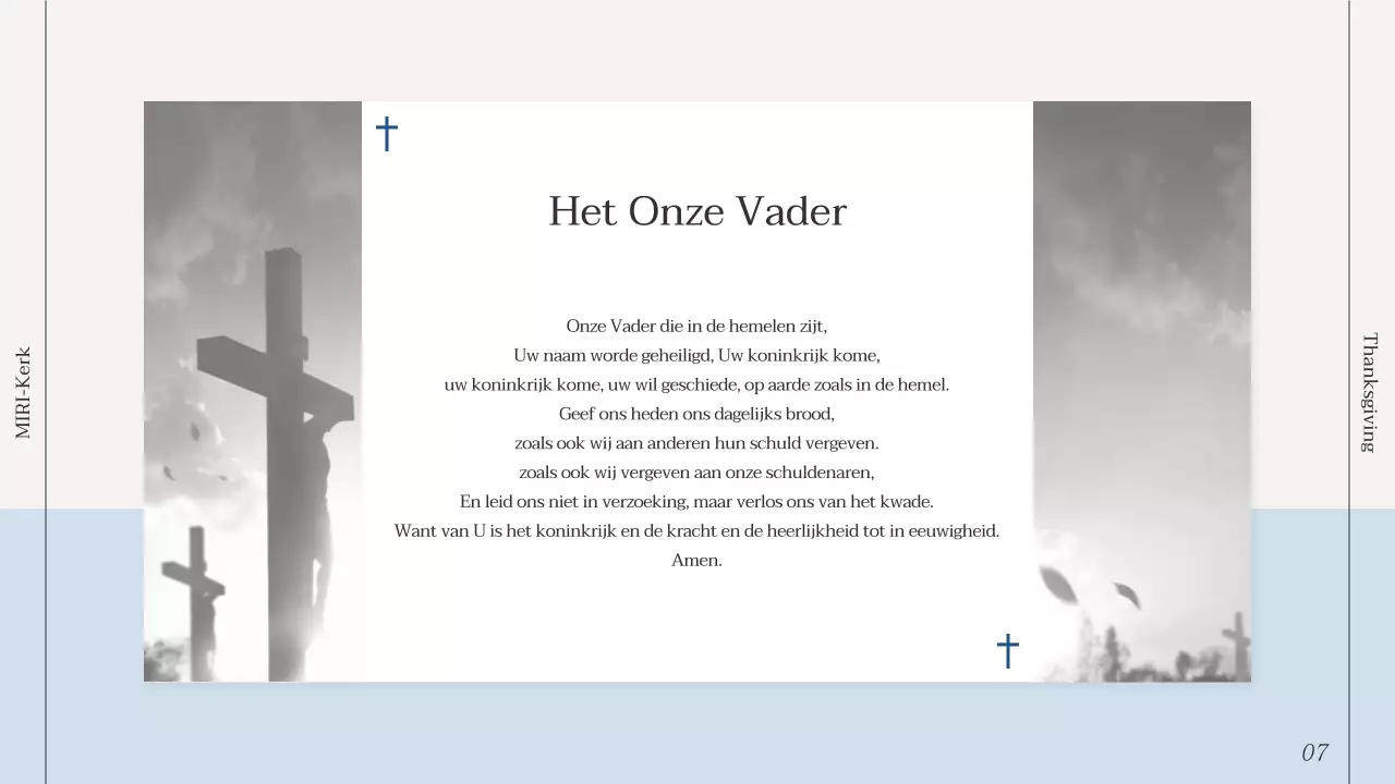 Eenvoudige kerkdienstgids in lichtblauw en marineblauw