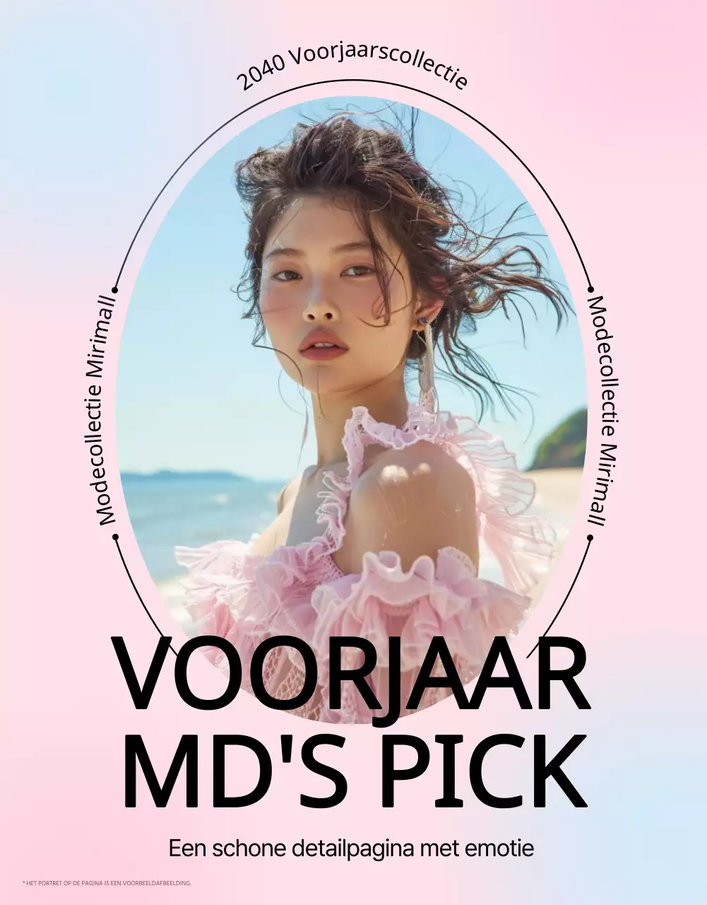 Eenvoudige modepromotie in roze en lichtblauw