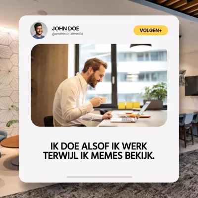 Wit en Bruin Modern Meme Pop-Up