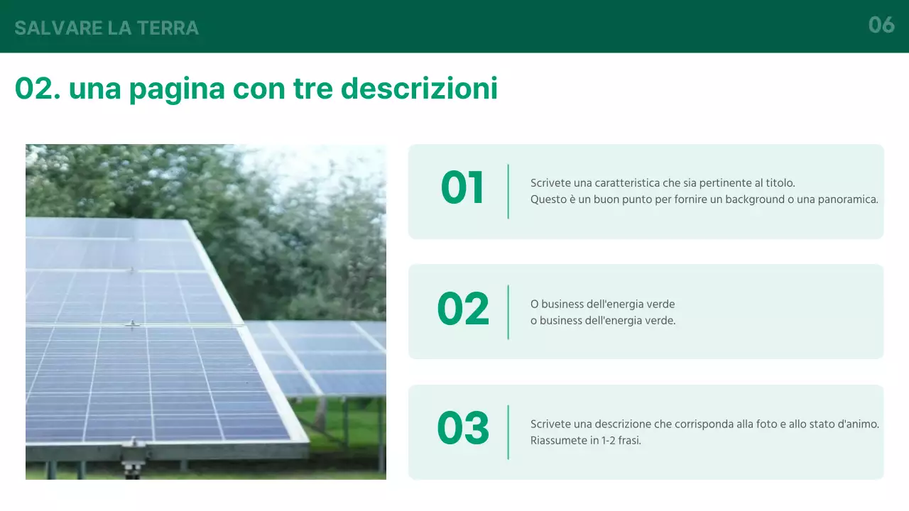 Un'introduzione di base verde e bianca al business dell'energia verde