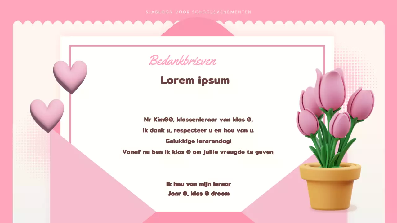 Red's schattige lerarendagpresentatie