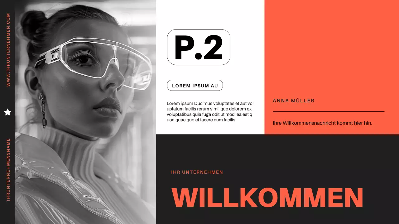 Orange und Schwarz Minimal Modernes Geschäftsprofil