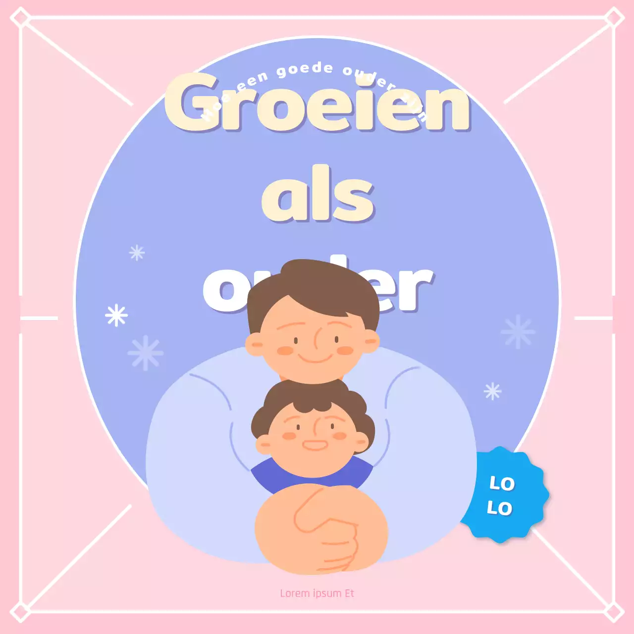 Een schattige roze en mauve ouderschapsklas promoten