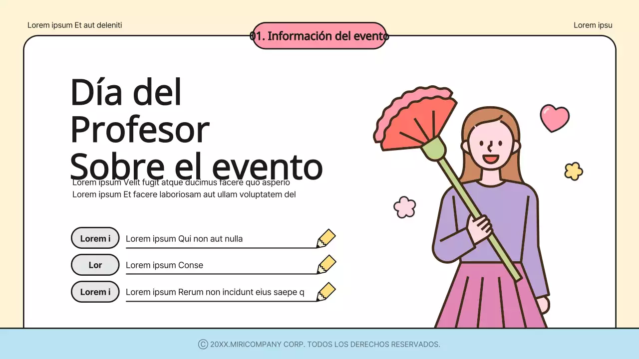 Ivory and Rainbow's Pretty Programa del Día del Profesor Planificador de eventos