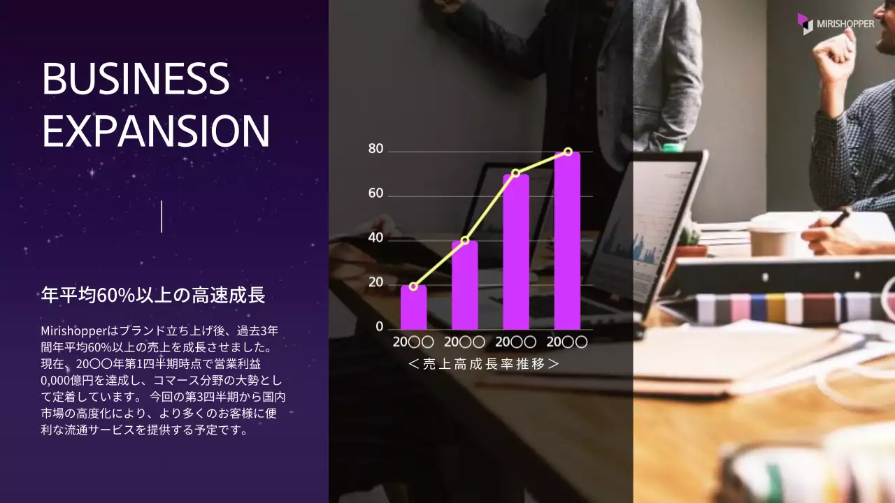 紫 モダン インフルエンサー 提案書 プレゼンテーション