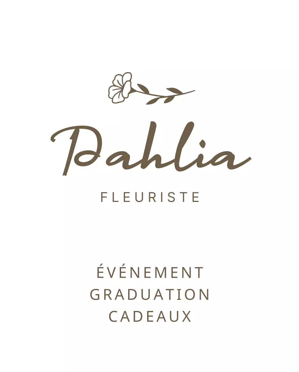 Signalisation avec icônes de médias sociaux en alphabet cursif anglais logo boutique de fleurs