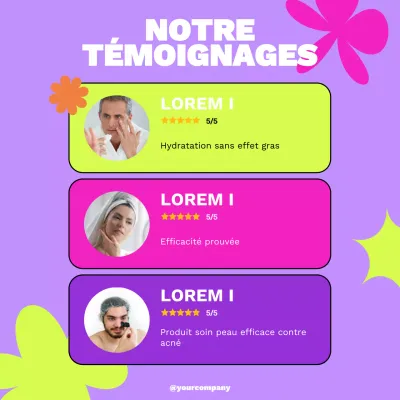 Publicité pour la revue Pink and Purple Bold Skincare