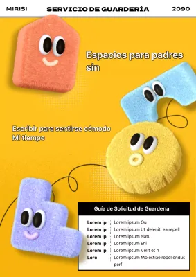 Ofertas de empleo de puericultura en amarillo, blanco y negro.