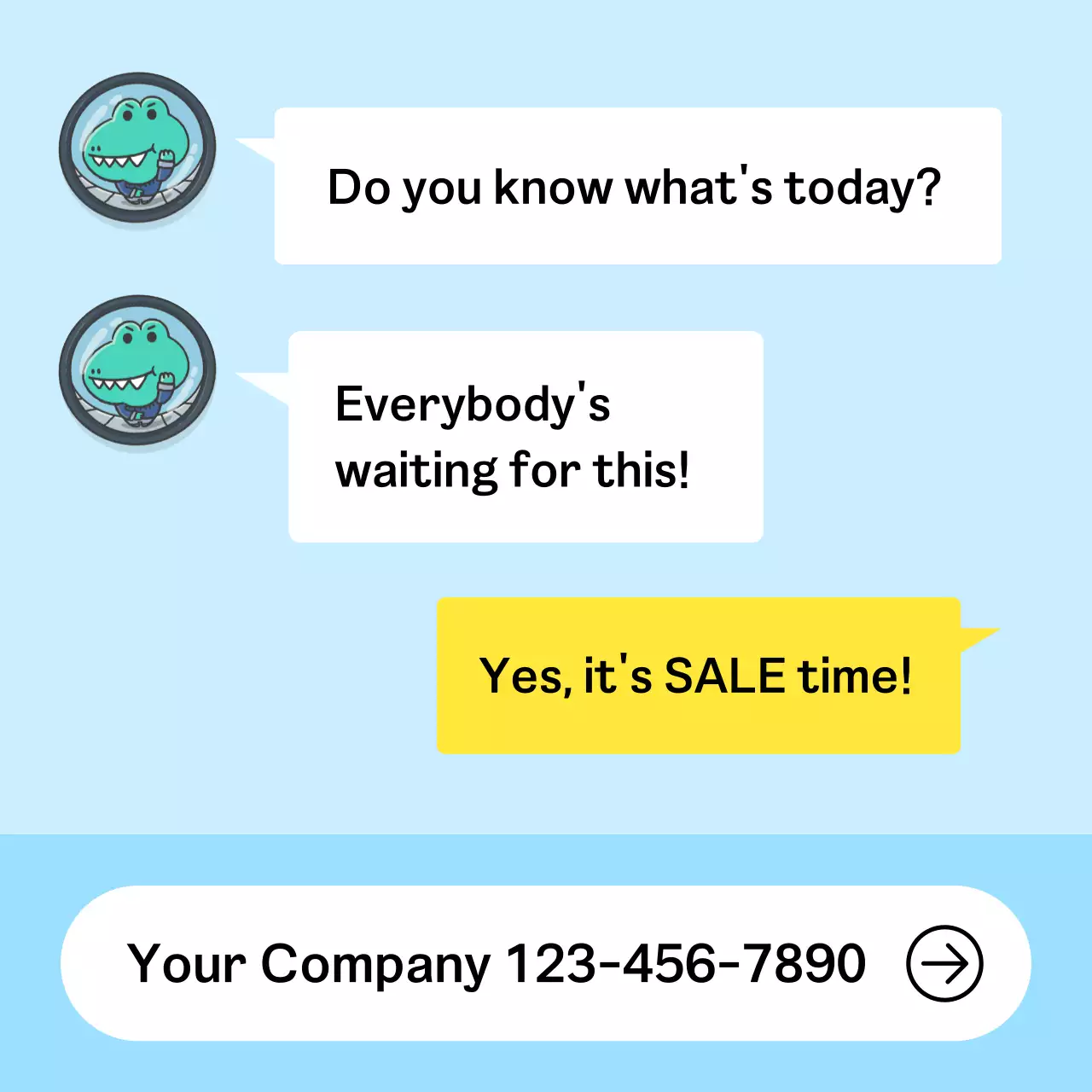 하늘색의 단순한 웃긴 상점 홍보